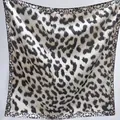 Elegant leopard print square silk scarf for women luxury fashion neck accessory - New Silk Scarf Small Square Scarf Size 26 / 65