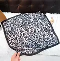 Elegant small square silk scarf with grey and black leopard print pattern for women - New Silk Scarf 147 / 65