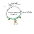 Elastic adjustable pet pearl necklace collar with heart dreamcatcher charm for cats and dogs - One Size / Blue Tassel Dreamcatcher