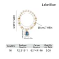 Elastic pet pearl necklace with lake blue teardrop pendant for cats and small dogs - One Size / Lake Blue Waterdrop Pendant