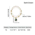 Elastic pet pearl necklace with dark green teardrop gem for small dogs and cats - One Size / Dark Green Waterdrop Pendant