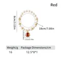 Elastic pet pearl necklace with red teardrop crystal pendant for cats and small dogs - One Size / Red Teardrop Pendant