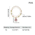 Elegant pink pearl pet necklace with adjustable elastic band for cats and dogs - One Size / Pink Teardrop Pendant
