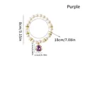 Elegant white elastic pet pearl necklace with a purple teardrop gemstone pendant - One Size / Purple Water Drop Pendant