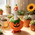 Festive Halloween pumpkin costume outfit for 23-inch decorative porch goose statue - Halloween Pumpkin Set