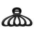 Élégante grande pince à cheveux en acrylique noir mat de style coréen pour femmes - Style en forme d'éventail / L / Noir