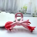Pince à cheveux élégante en forme de nœud dégradé rose accessoire acrylique chic - Forme de nœud papillon / L / Rose Dégradé