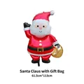 Large standing Santa Claus aluminum foil balloon for Christmas party festive decoration - Santa Claus with Gift Bag / 61.5x113cm