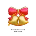 Red and gold bow-knot bell shaped aluminum film balloon for Christmas decoration - Red & Gold Bow Bell / 57x52.5cm