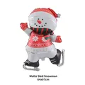 Large matte snowman ice skating cartoon aluminum foil balloon for Christmas party 64x97cm - Skating Snowman / 64x97cm