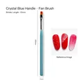 Pinceau dégradé professionnel pour ongles avec manche bleu cristal pour nail art design - Bleu Cristal N° 137 (Pinceau Éventail)