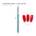 Pinceau liner professionnel nail art avec manche bleu cristal et poils de 10 mm. - Bleu Cristal N° 132 (Liner Long)