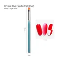 Pinceau plat professionnel pour nail art avec manche bleu cristal 155mm pour gel UV - Bleu Cristal N° 133 (Pinceau Plat)