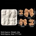 Siliconen mal met strikken in vier maten voor fondant en chocolade taart decoratie - Grijs