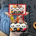 Three cute panda magnetic resin keychains for backpacks with size measurements - Prosperous Panda Trio (3 Pcs Set) / SKU Price for One Pair