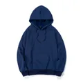 Navy blue hooded sweatshirt for men featuring a kangaroo pocket and raglan sleeves - Navy Blue