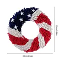 Patriotic July 4th American flag wreath 25cm size detail for home decor - Small 25cm / Independence Day Red Blue White