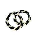 Set di due elastici per capelli intrecciati neri e bianchi per acconciature eleganti - Nero & Bianco