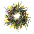 Colorful handmade artificial spring wreath for Easter and Valentine door decoration. - Multicolor Mixed Artificial Floral Style (款式17) / 45cm