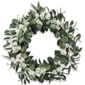 Handmade artificial eucalyptus wreath with clusters of white berries for Easter door decor - Eucalyptus Green Leaf White Berry Style (款式18) / 45cm