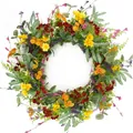 Handcrafted artificial floral wreath for Easter and Spring holiday door decoration - 45cm / Style 173