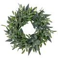 Handmade artificial green leaf wreath with olives for spring wall and door decoration - 45cm / Style 175