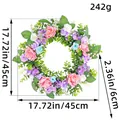 Vibrant artificial flower wreath 17.7in for spring door decoration and festive events - 45cm / Style 14