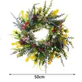 Colorful 50cm artificial spring flower wreath for front door and wall decoration - 45cm / Style 129