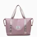 Minimalist pink travel gym bag with foldable large capacity and wet dry separation - Sakura Pink