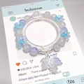 Fairy forest style starry sky crystal beaded bracelet with maple leaf pendant - Fallen Maple Leaf Blue