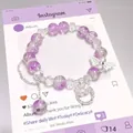 Dreamy forest style purple crystal butterfly beaded bracelet with elegant charms for women - Crystal Dream Butterfly Purple