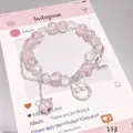 Pink and clear starry crystal butterfly bracelet for women forest-style fairy design - Crystal Dream Butterfly Pink