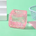 Glittery pink squishy cube stress relief toy for kids and adults slow rebound toy - Pink Glitter Cube