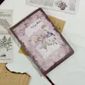 Taccuino vintage A5 in carta kraft con elegante illustrazione di fiori e uccelli - Peonia