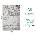 Taccuino A5 vintage, design a timbro, 96 fogli di carta premium da 100g. - Timbro