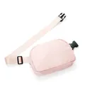 Pink waterproof nylon waist bag with adjustable strap for outdoor sports and travel - Pink