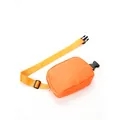 Vibrant orange waterproof nylon waist bag with adjustable yellow strap and buckle detail - Orange
