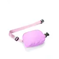 Waterproof purple nylon sports waist bag with adjustable strap and durable buckle - Light Purple