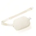 Minimalist cream waterproof nylon fanny pack with adjustable strap for outdoor sports - Off White