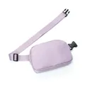 Light purple waterproof nylon waist bag featuring an adjustable strap and durable black buckle - Dark Purple