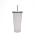 750ml gray stainless steel vacuum insulated tumbler with straw for coffee and travel - 750ml / Khaki