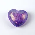 Macro detail of a purple glitter heart-shaped squishy toy with slow rebound effect - OPP Bag / Purple