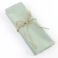 Light green cotton linen napkin for dining table tied with a natural twine bow - 1pc 30x30cm Napkin (Without Jute Rope) / Bean Green