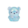 Cute glitter blue bear squishy stress relief toy with sparkling sequins on white background - Blue