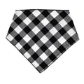 Classic black and white buffalo plaid pet bandana triangle scarf for dogs and cats - 45x64cm / Black and White Plaid