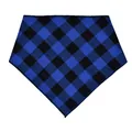 Blue and black buffalo plaid triangular pet bandana scarf for small and medium dogs - 45x64cm / Blue Plaid