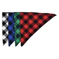 Classic buffalo plaid pet triangle bandana in four colors for small and medium dogs - 45x64cm / 4-Color Set
