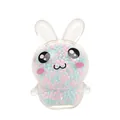 Cute Easter rabbit squeeze toy filled with colorful foam beads for stress relief - Macaron Pink Green