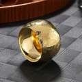 Elegant gold metal napkin ring with detailed floral engraving for luxury table settings - Vintage Embossed Rose Style / Gold