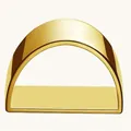 Elegant golden hollow D-shaped metal napkin ring for creative luxury table setting decoration - D-shaped / Gold